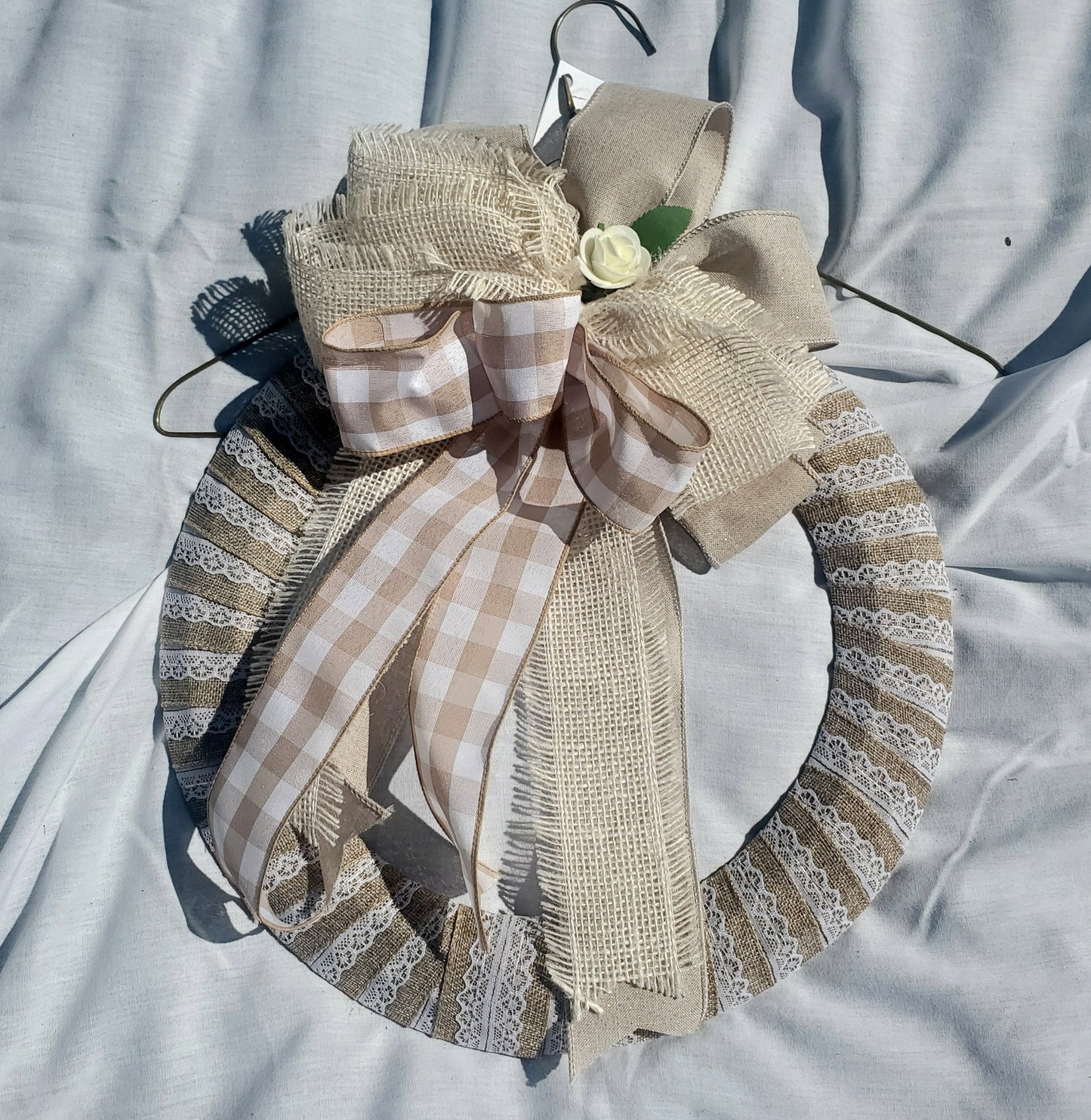 Simple Wreath with Flowers and Bow