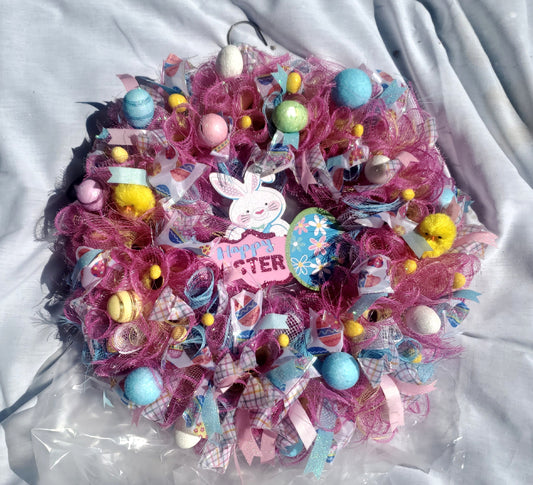 Happy Easter Bunny and Eggs